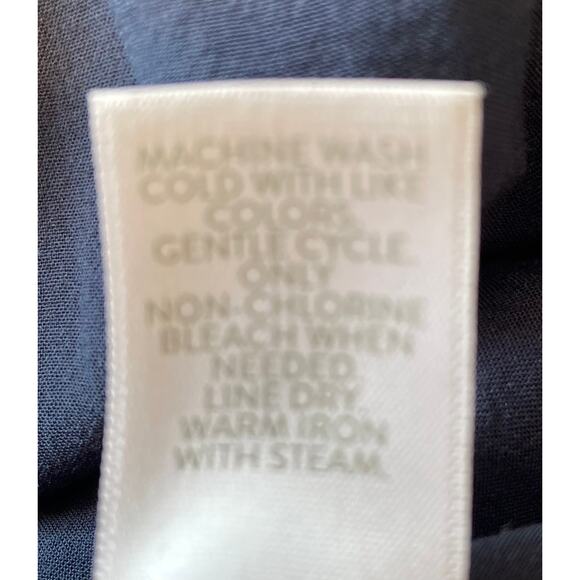 J. Jill Floral Maxi Dress Tiered V-Neck Short Flutter Sleeves Pockets Sz LP Blue - Picture 11 of 13